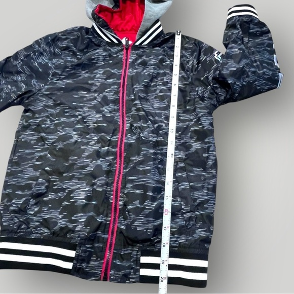 365 Kids Black and Gray Camouflage Zip Up Hooded Jacket - Picture 4 of 11